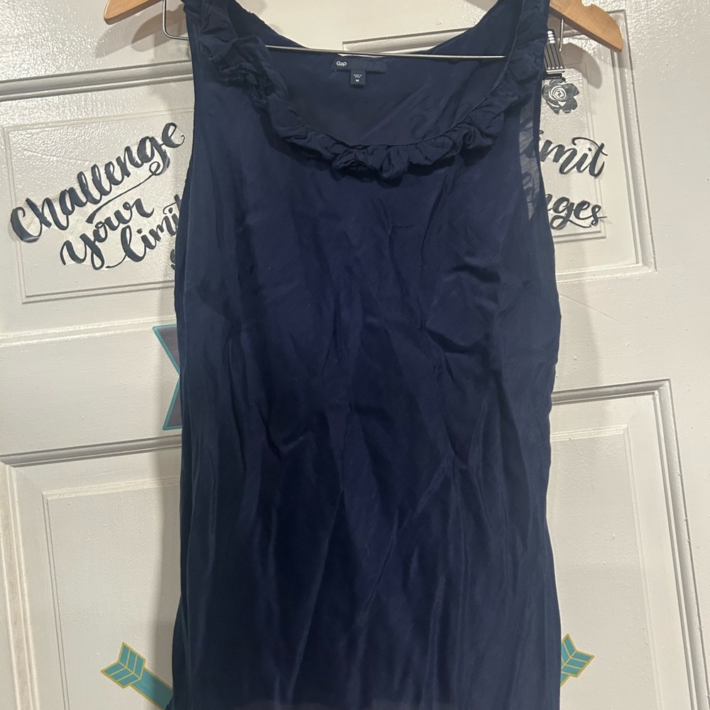 GAP Deep Blue Ruffle Tank Top